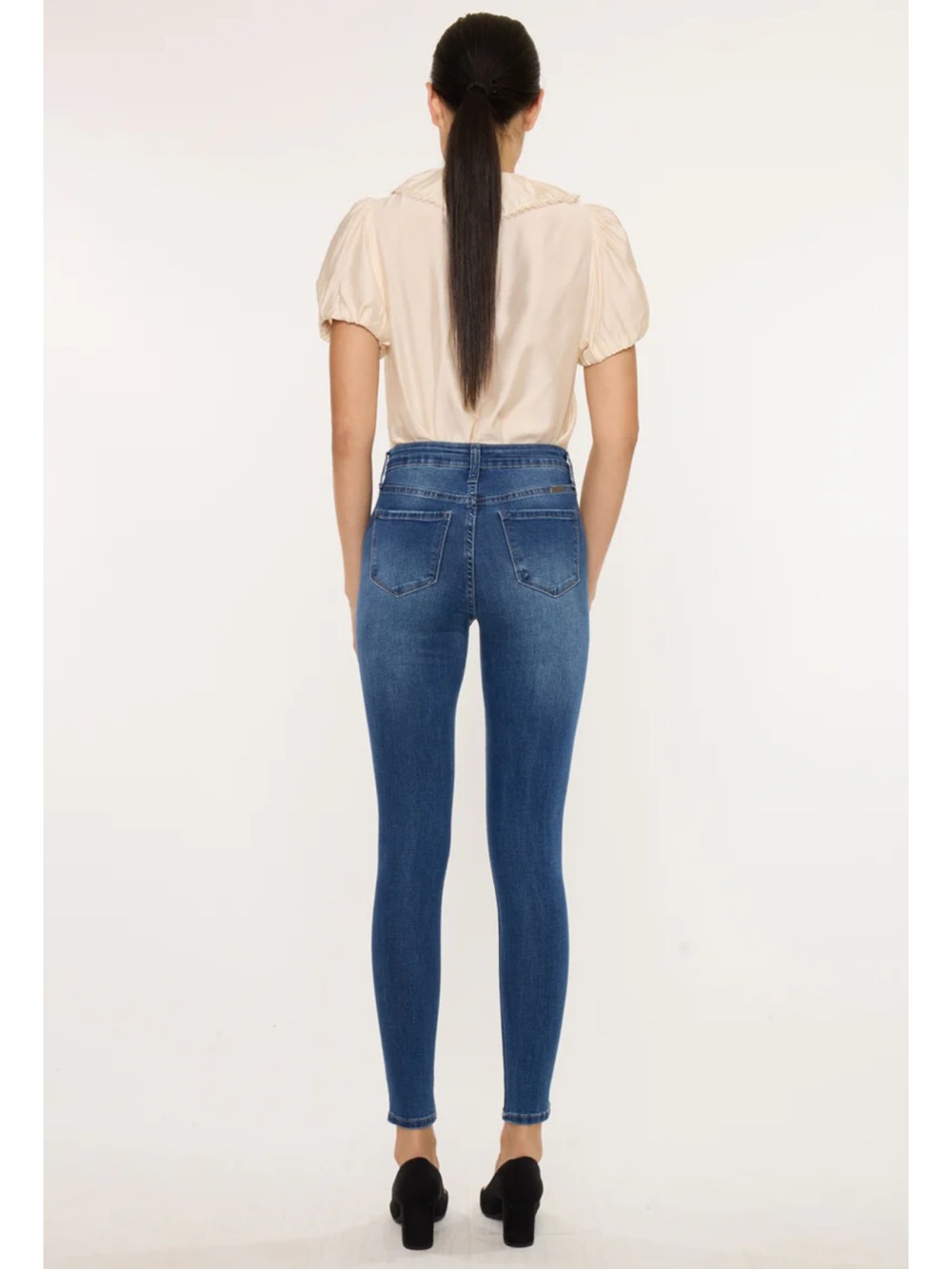 KanCan Slim High-Rise Skinny Jeans in Medium Blue - Picture 5 of 10